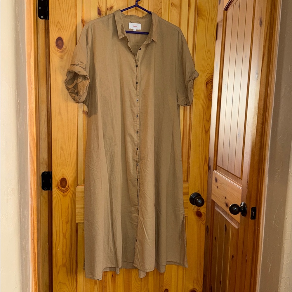 Xirena Linnet (Boden) dress-size large•beige tan• 100% cotton poplin• $275